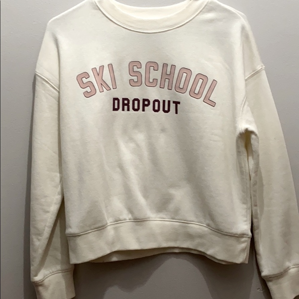 Women’s ski school dropout white/cream sweatshirt